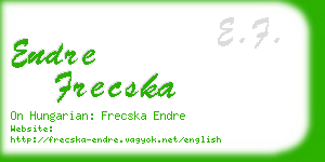 endre frecska business card